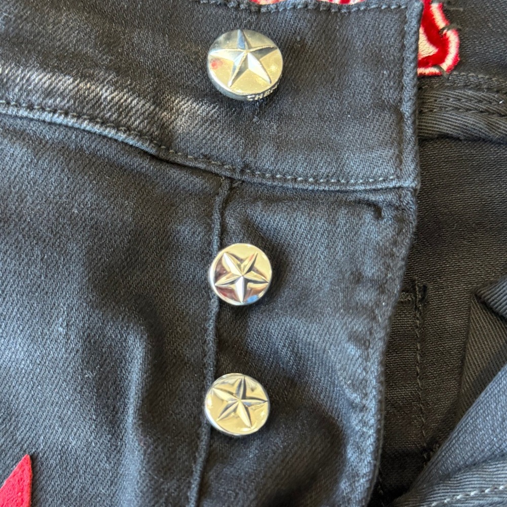 Amiri x Chemist Red Star Jeans Black w/ Red Suede Stars Size 31 – Made in USA - Picture 6 of 9